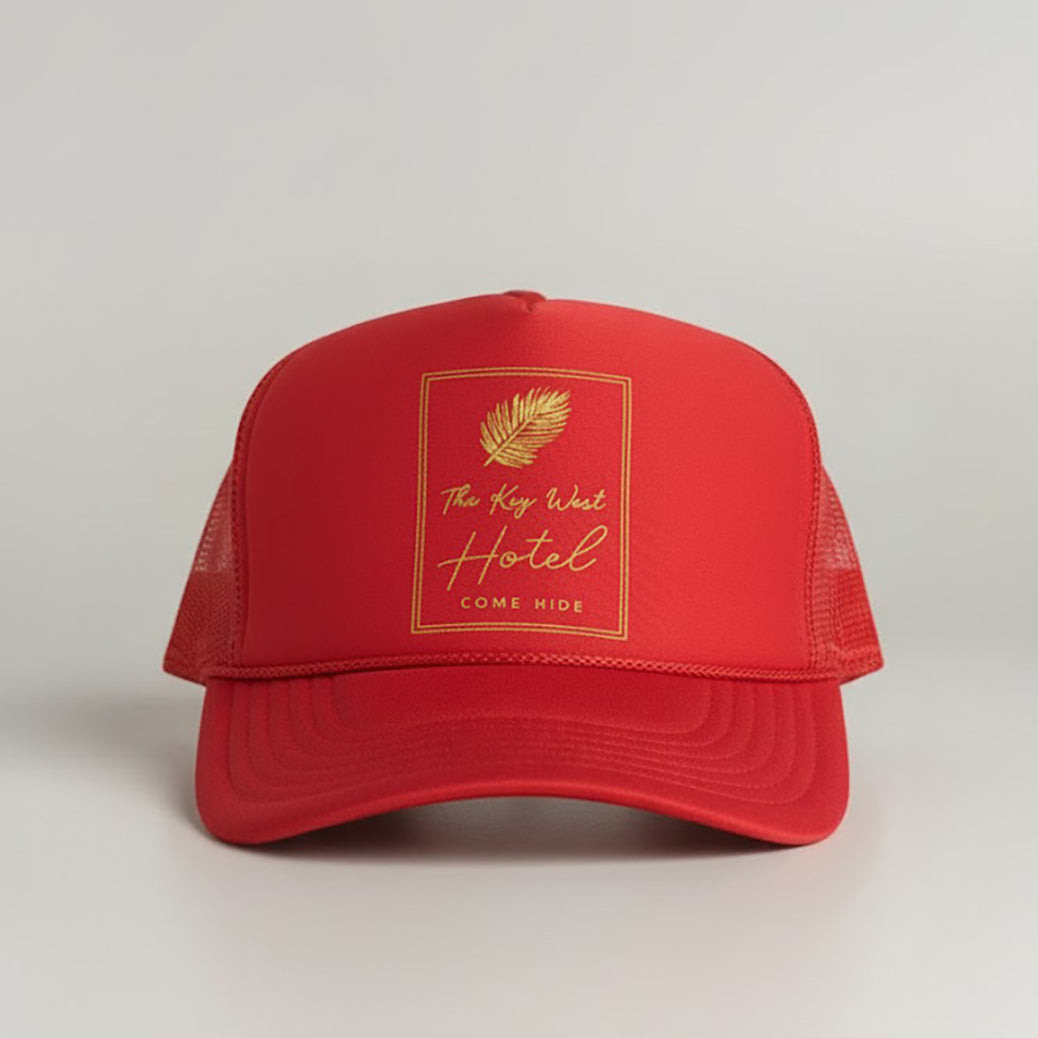The Key West Hotel Trucker Hat (Red)
